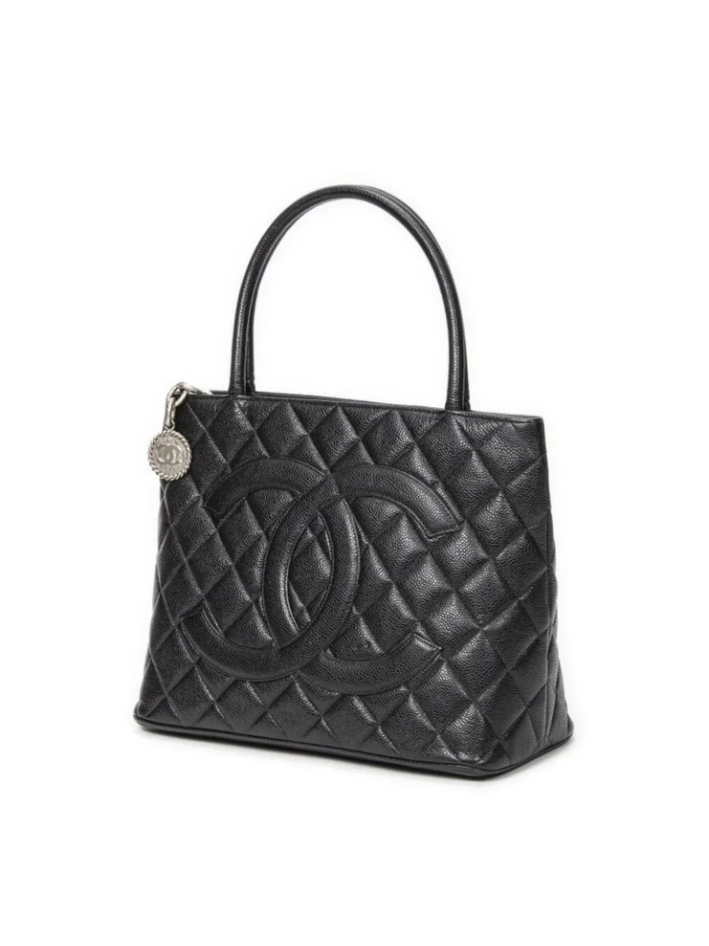 ★SOLD★ Chanel Timeless Medallion Tote Black Quilted Caviar Leather - Picture 2 of 10